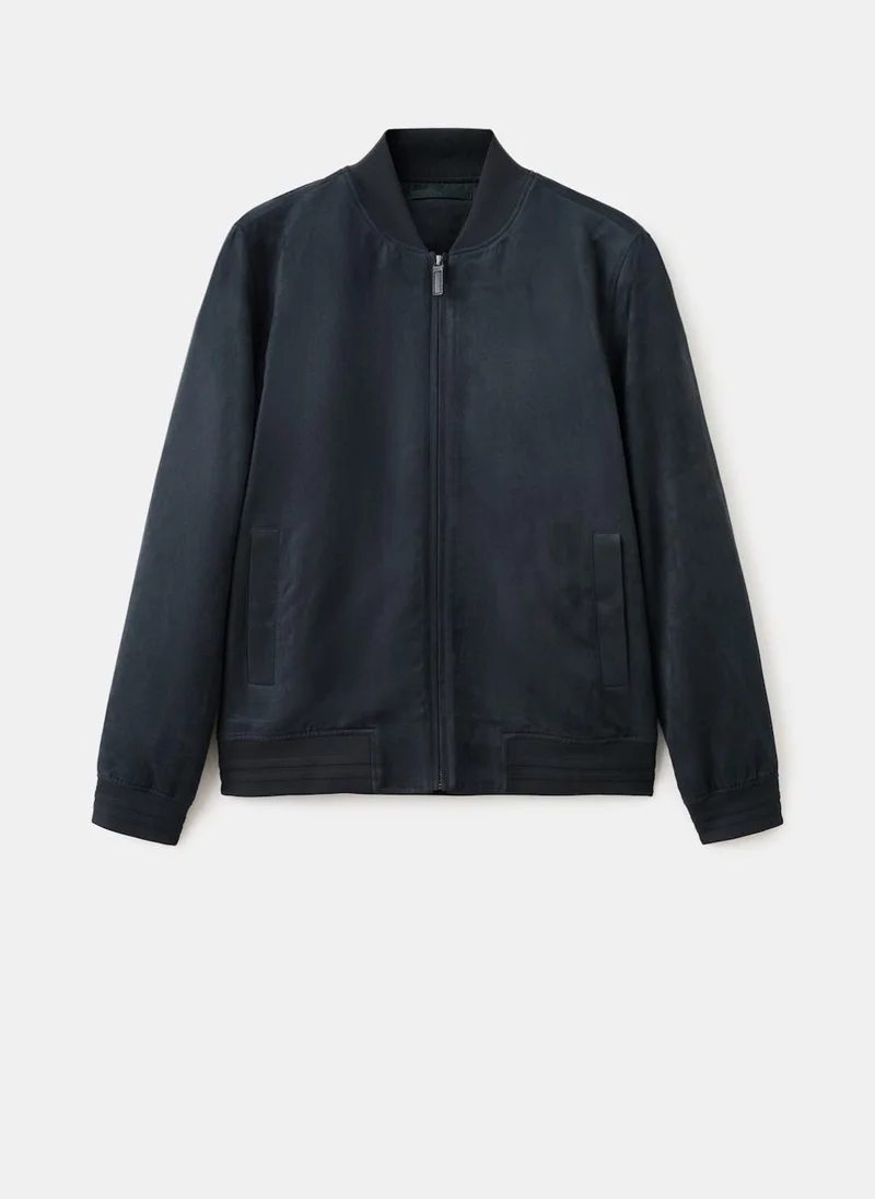 Mango Man  Suede-effect bomber jacket for Men | Best Price UAE
